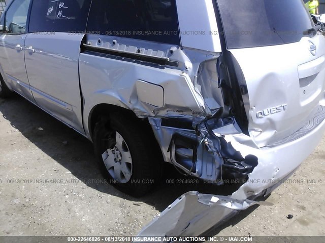 5N1BV28U54N324546 - 2004 NISSAN QUEST S/SE/SL SILVER photo 6