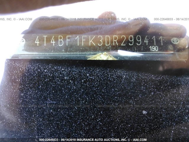 4T4BF1FK3DR299411 - 2013 TOYOTA CAMRY L/SE/LE/XLE 黑色 照片 9