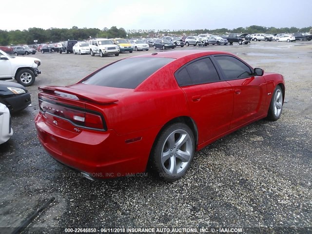 2C3CDXCT9EH167836 - 2014 DODGE CHARGER R/T RED photo 4