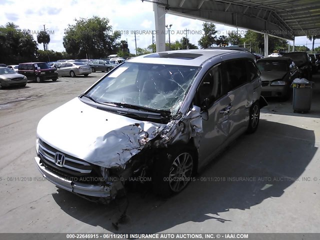 5FNRL5H64DB037547 - 2013 HONDA ODYSSEY EXL SILVER photo 2