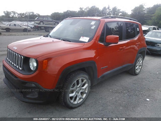 ZACCJABT3GPD26998 - 2016 JEEP RENEGADE LATITUDE ORANGE photo 2