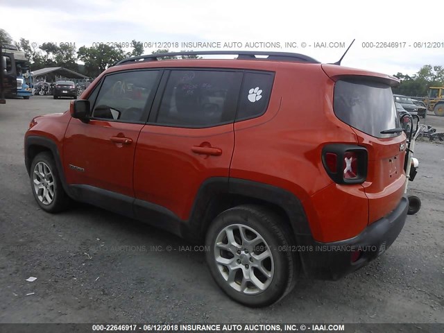 ZACCJABT3GPD26998 - 2016 JEEP RENEGADE LATITUDE ORANGE photo 3