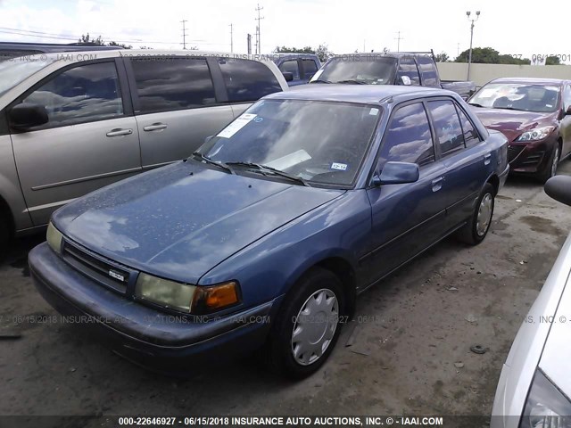 JM1BG2266M0269885 - 1991 MAZDA PROTEGE LX BLUE photo 2