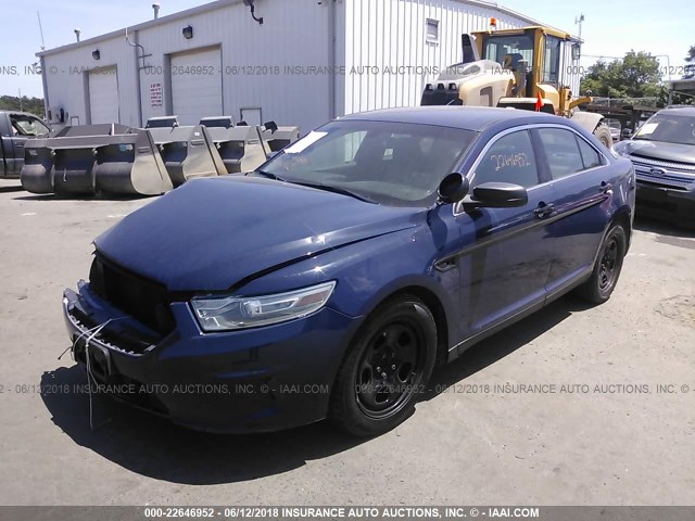 1FAHP2M82DG230393 - 2013 FORD TAURUS POLICE INTERCEPTOR BLUE photo 2