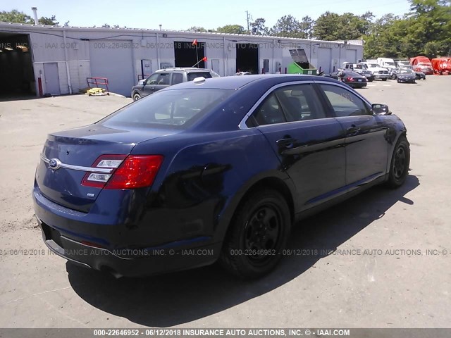 1FAHP2M82DG230393 - 2013 FORD TAURUS POLICE INTERCEPTOR BLUE photo 4