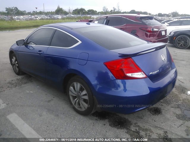 1HGCS1B8XBA012378 - 2011 HONDA ACCORD EXL BLUE photo 3