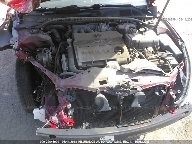 4T1FA38P17U123833 - 2007 TOYOTA CAMRY SOLARA SE/SLE RED photo 10