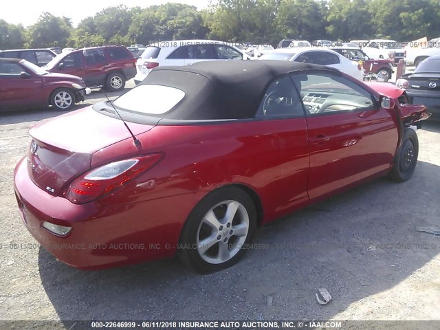 4T1FA38P17U123833 - 2007 TOYOTA CAMRY SOLARA SE/SLE RED photo 4