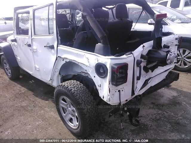 1C4BJWKGXDL650512 - 2013 JEEP WRANGLER UNLIMITE SPORT WHITE photo 3