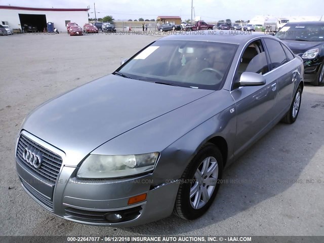 WAUAH74F16N110942 - 2006 AUDI A6 3.2 GRAY photo 2