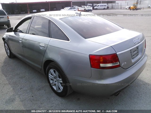 WAUAH74F16N110942 - 2006 AUDI A6 3.2 GRAY photo 3