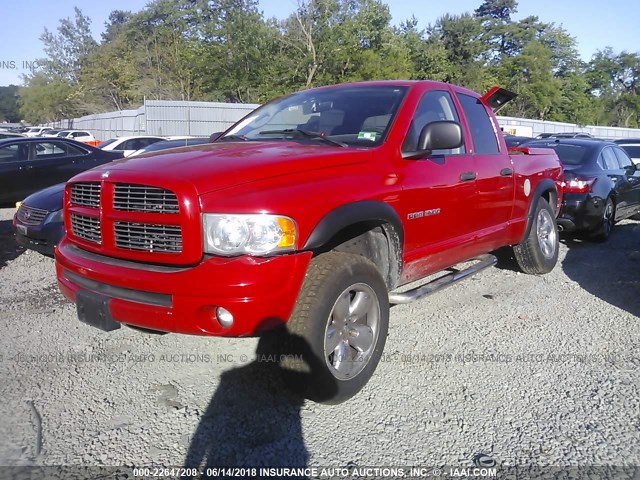 1D7HU18D35S202434 - 2005 DODGE RAM 1500 ST/SLT RED photo 2