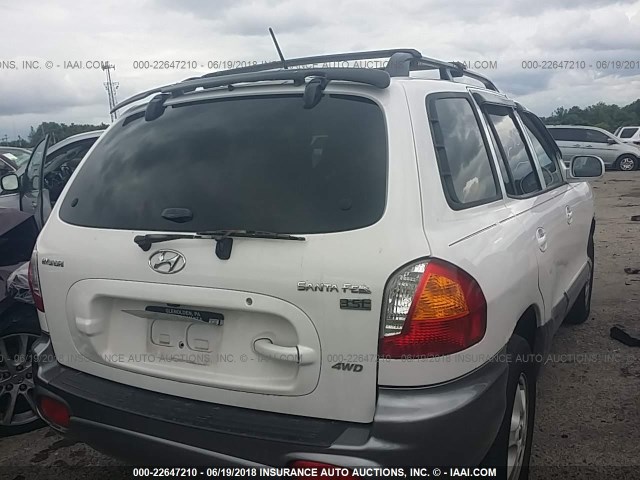 KM8SC73E24U770985 - 2004 HYUNDAI SANTA FE GLS/LX WHITE photo 4