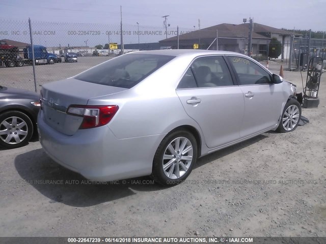 4T4BF1FK2DR312875 - 2013 TOYOTA CAMRY L/SE/LE/XLE SILVER photo 4