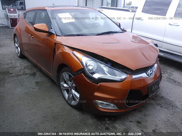 KMHTC6AD1CU031372 - 2012 HYUNDAI VELOSTER ORANGE photo 1