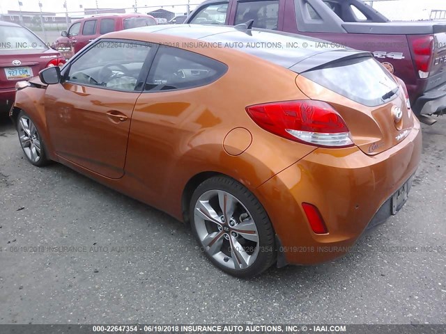 KMHTC6AD1CU031372 - 2012 HYUNDAI VELOSTER ORANGE photo 3