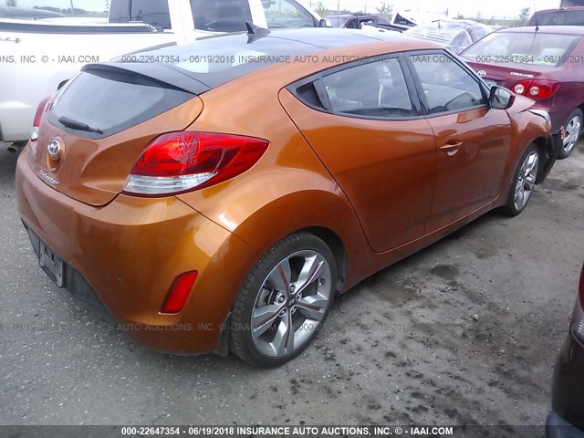 KMHTC6AD1CU031372 - 2012 HYUNDAI VELOSTER ORANGE photo 4