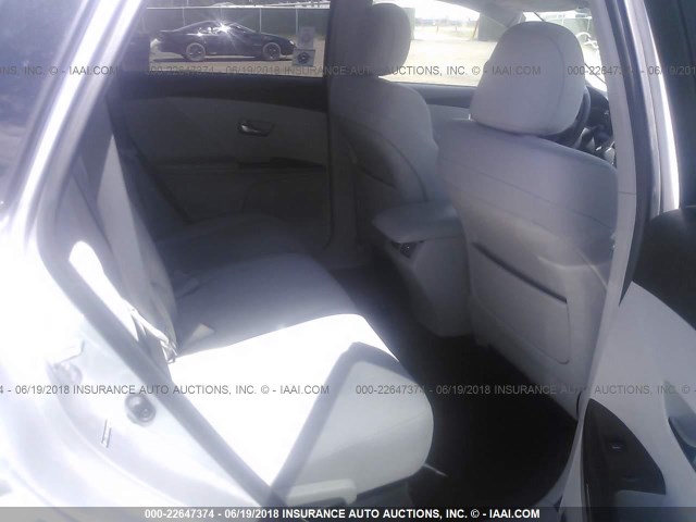 4T3BA3BB4AU009481 - 2010 TOYOTA VENZA SILVER photo 8