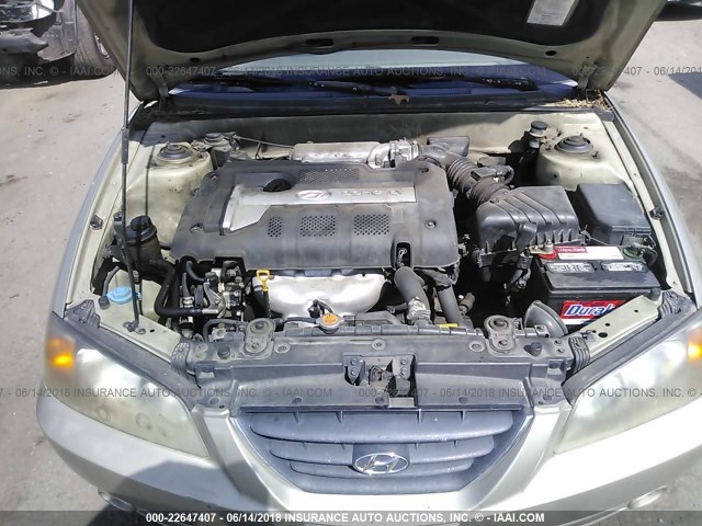 KMHDN46D35U150832 - 2005 HYUNDAI ELANTRA GLS/GT SILVER photo 10