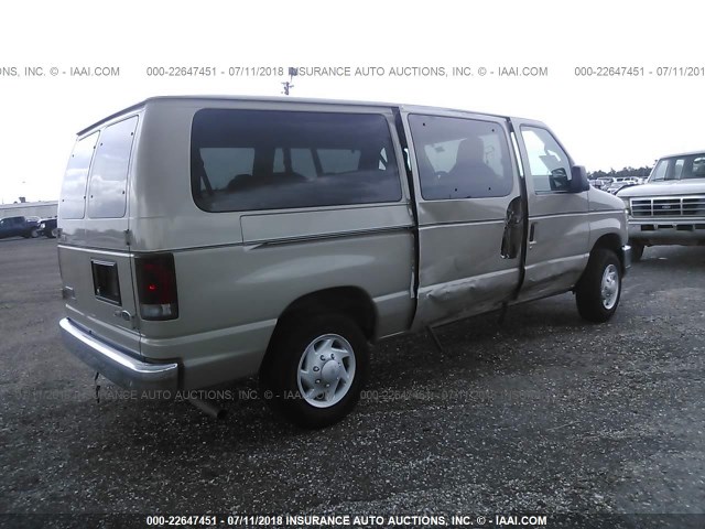 1FMNE1BW6BDA45241 - 2011 FORD ECONOLINE E150 WAGON GOLD photo 4