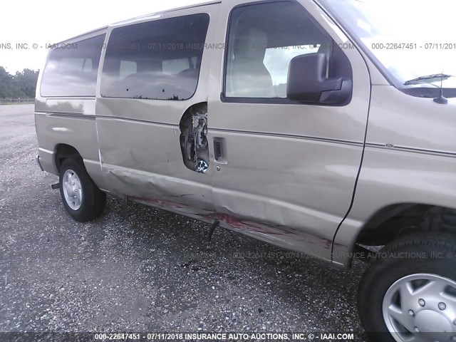 1FMNE1BW6BDA45241 - 2011 FORD ECONOLINE E150 WAGON GOLD photo 6