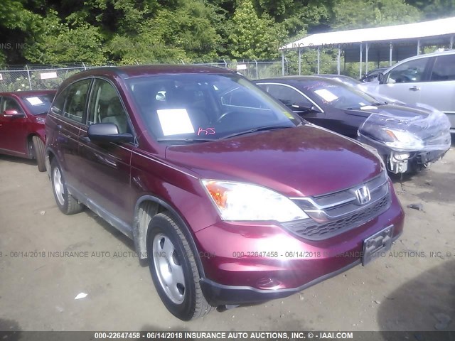 5J6RE3H3XBL060341 - 2011 HONDA CR-V LX BURGUNDY photo 1