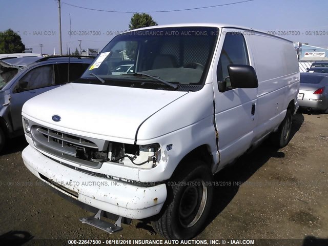 1FTSE34L12HA21122 - 2002 FORD ECONOLINE E350 SUPER DUTY VAN WHITE photo 2