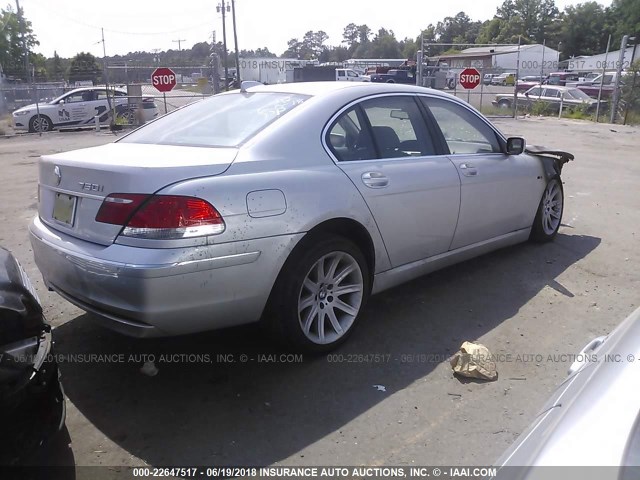 WBAHL83526DT01173 - 2006 BMW 750 I SILVER photo 4