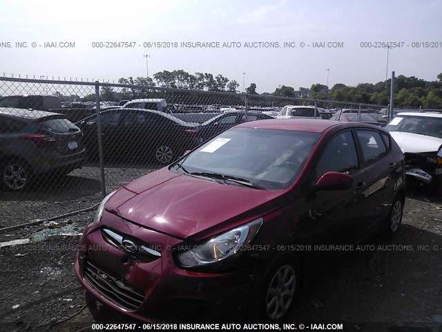 KMHCT5AE6DU068390 - 2013 HYUNDAI ACCENT GLS/GS RED photo 2