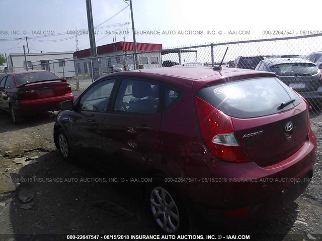 KMHCT5AE6DU068390 - 2013 HYUNDAI ACCENT GLS/GS RED photo 3