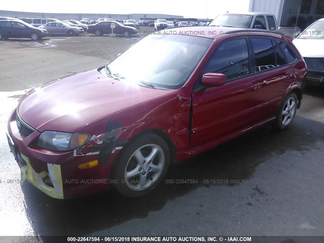 JM1BJ245X21542601 - 2002 MAZDA PROTEGE PR5 RED photo 2