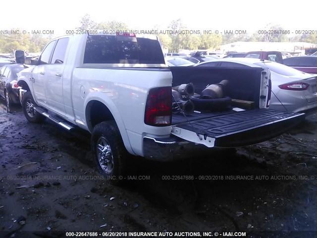 3C6UD5PL4CG337815 - 2012 DODGE RAM 2500 LONGHORN WHITE photo 3