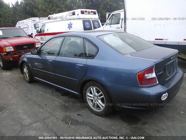 4S3BL616557200330 - 2005 SUBARU LEGACY 2.5I BLUE photo 3