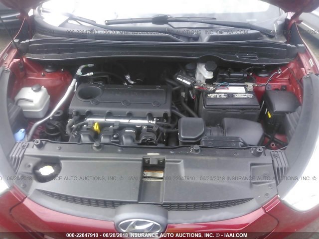 KM8JUCAC3CU420492 - 2012 HYUNDAI TUCSON GLS/LIMITED RED photo 10