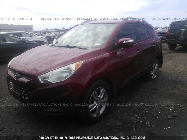 KM8JUCAC3CU420492 - 2012 HYUNDAI TUCSON GLS/LIMITED RED photo 2