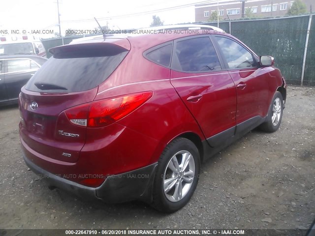 KM8JUCAC3CU420492 - 2012 HYUNDAI TUCSON GLS/LIMITED 红色 照片 4