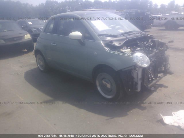 3C3CFFCR3ET269150 - 2014 FIAT 500 LOUNGE GREEN photo 1