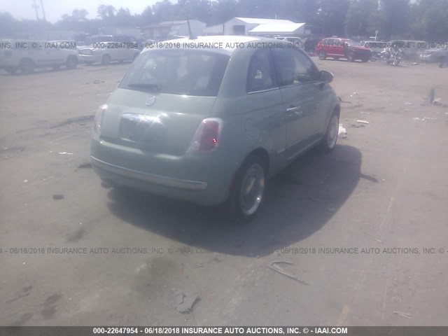 3C3CFFCR3ET269150 - 2014 FIAT 500 LOUNGE GREEN photo 4