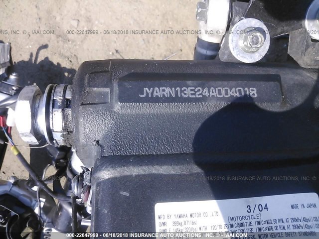 JYARN13E24A004018 - 2004 YAMAHA YZFR1 WHITE photo 10