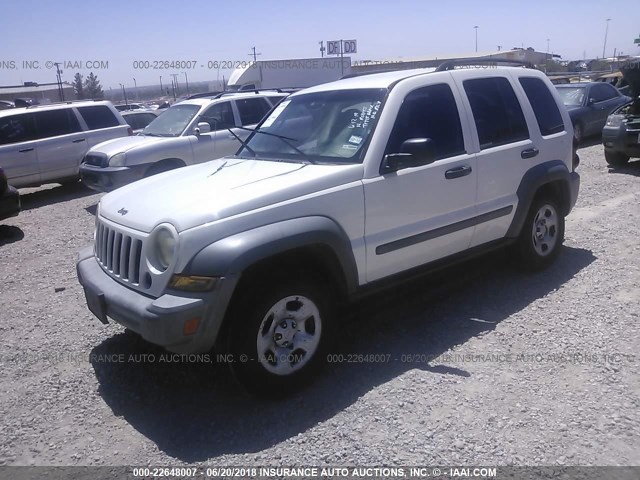 1J4GK48K45W660546 - 2005 JEEP LIBERTY SPORT WHITE photo 2