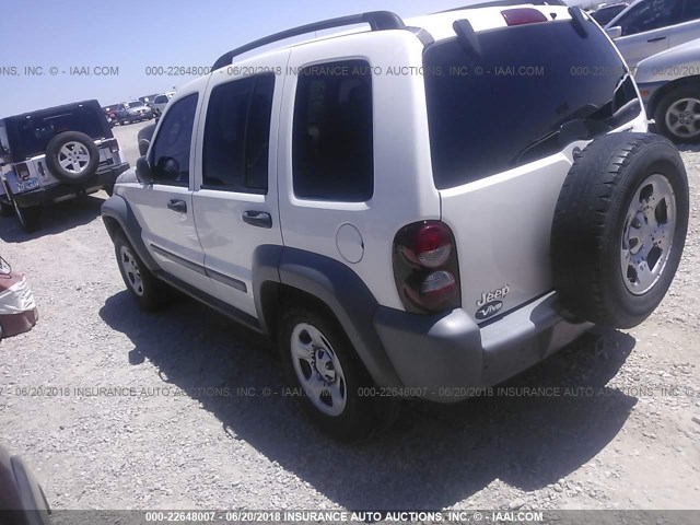 1J4GK48K45W660546 - 2005 JEEP LIBERTY SPORT WHITE photo 3