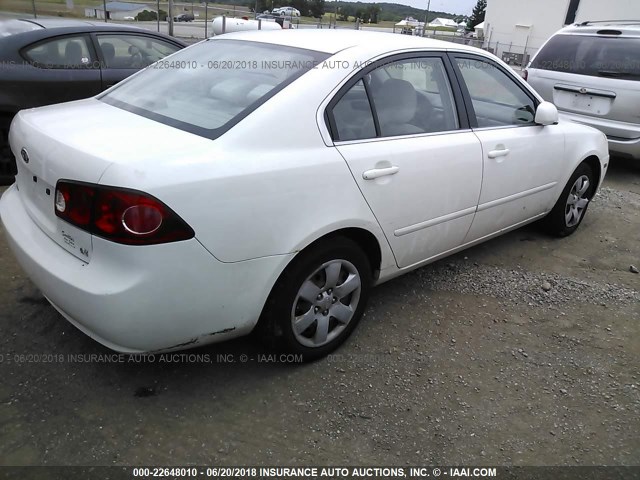 KNAGE123265034124 - 2006 KIA OPTIMA LX/EX WHITE photo 4