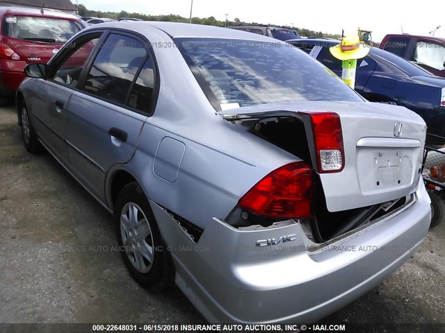 2HGES163X4H635804 - 2004 HONDA CIVIC DX VP ვერცხლისფერი ფოტო 3