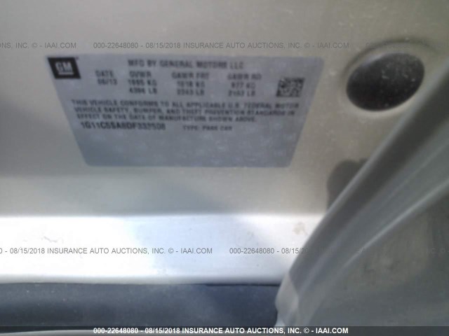 1G11C5SA8DF333508 - 2013 CHEVROLET MALIBU 1LT 棕色 照片 9