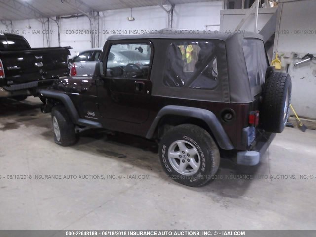 1J4FA29123P338987 - 2003 JEEP WRANGLER / TJ SE BURGUNDY photo 3