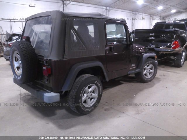 1J4FA29123P338987 - 2003 JEEP WRANGLER / TJ SE BURGUNDY photo 4