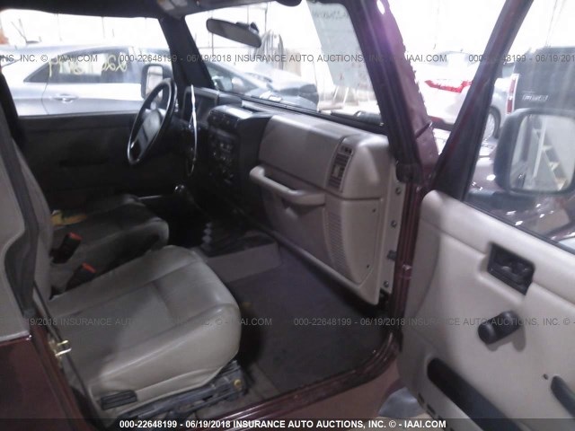 1J4FA29123P338987 - 2003 JEEP WRANGLER / TJ SE BURGUNDY photo 5