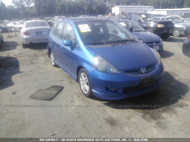 JHMGD37657S059928 - 2007 HONDA FIT S BLUE photo 1