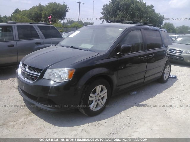 2C4RDGCG8CR302658 - 2012 DODGE GRAND CARAVAN SXT BLACK photo 2