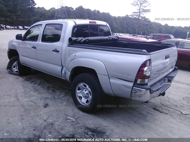 3TMJU4GNXAM107248 - 2010 TOYOTA TACOMA DOUBLE CAB PRERUNNER SILVER photo 3